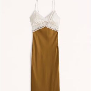 Abercrombie Lace and Satin Slip Midi Dress